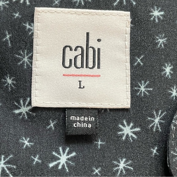 CAbi | Black Astral Star Print Tunic Blouse #3429 - Picture 6 of 8